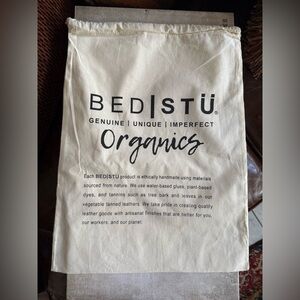 BED/STU Signature Logo Large Canvas Shoe Cinch Dust Cream Organic Travel Bag